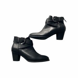 Vionic Wmn’s 6.5 Rory Ankle Boot Black Leather Style‎ 322 Buckle